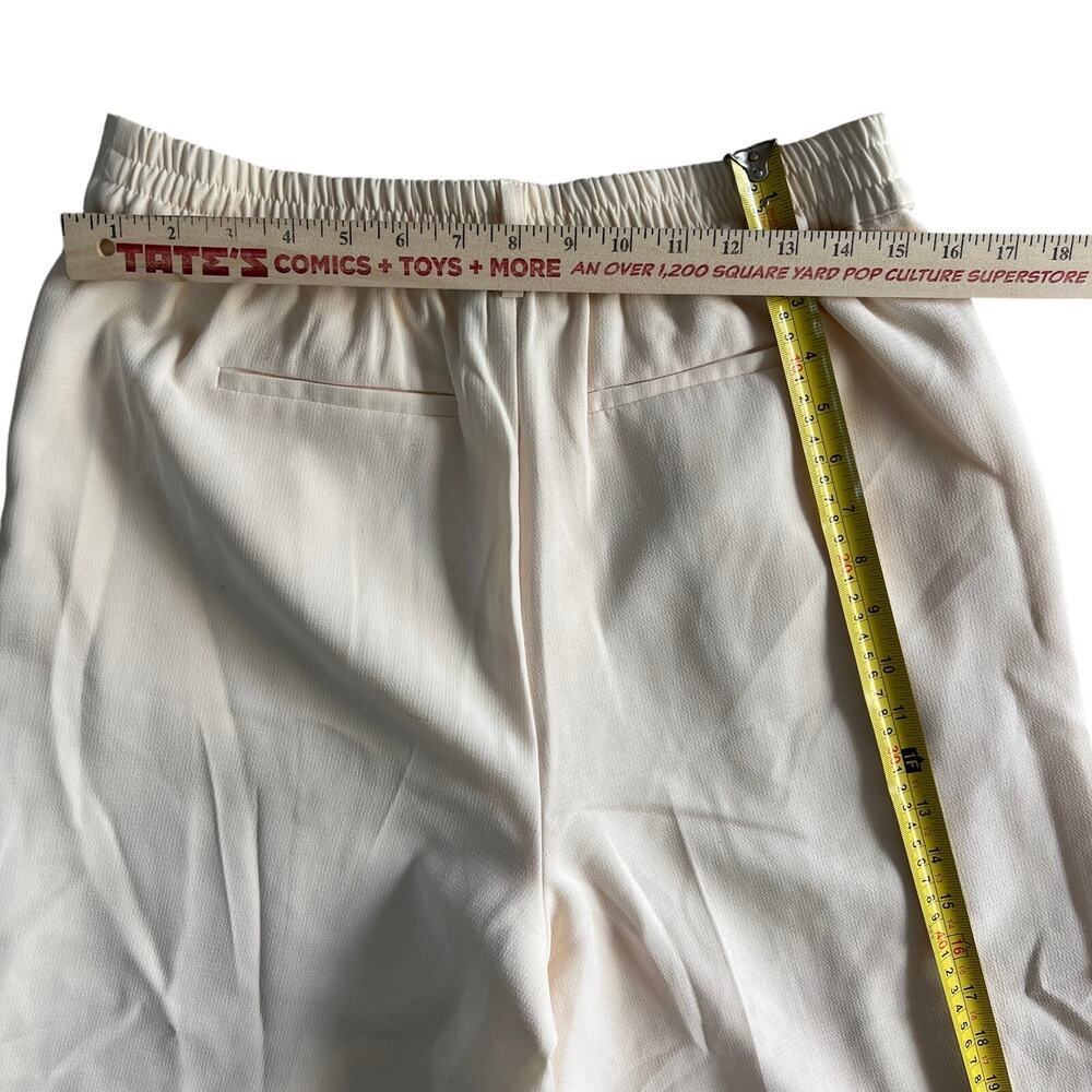 Christian Lacroix Women’s Cream Wide Leg Pants Size M Elastic Waist Lined - Picture 3 of 12